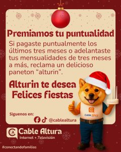 ¡Alturín ya está en camino!
Esta Navidad, en Cable Altura celebramos contigo co…