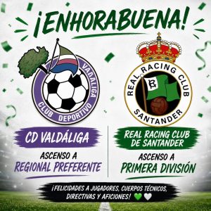 Enhorabuena al CD Valdáliga por su ascenso a Regional Preferente.
Una temporada …